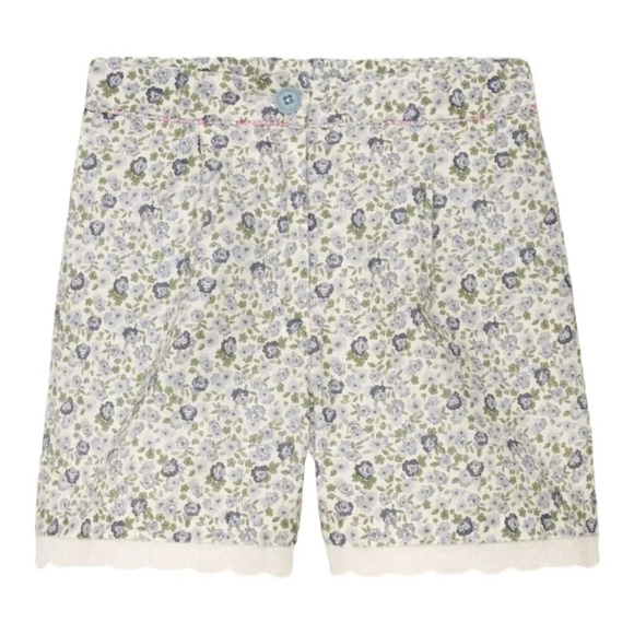 ZARA Kids | Green/Blue | SCALLOPED FLORAL SHORTS LIMITED EDITION - Picture 2 of 8